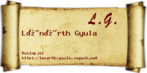 Lénárth Gyula névjegykártya